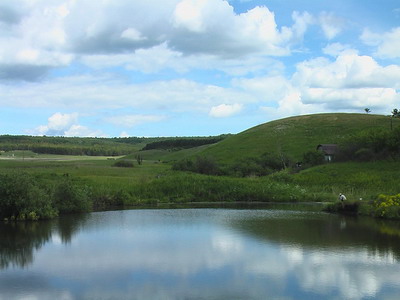 Рядом с деревней Погребы есть два пруда